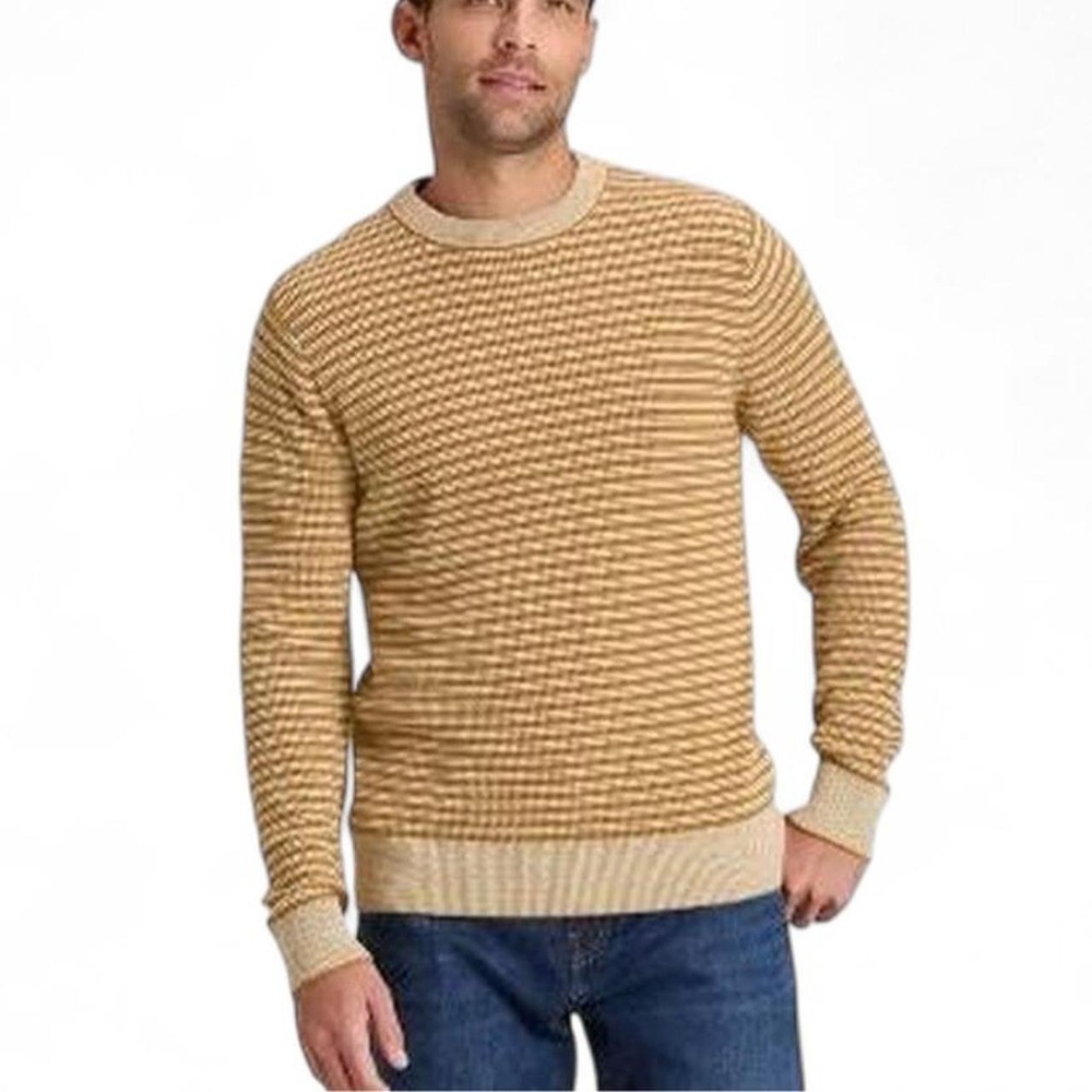 Goodfellow & Company Men's Textured Striped Crewneck Sweater